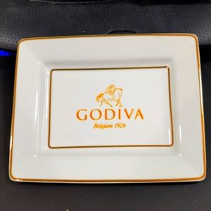 Godiva Dessert/Serving Plate, with Gold Trim